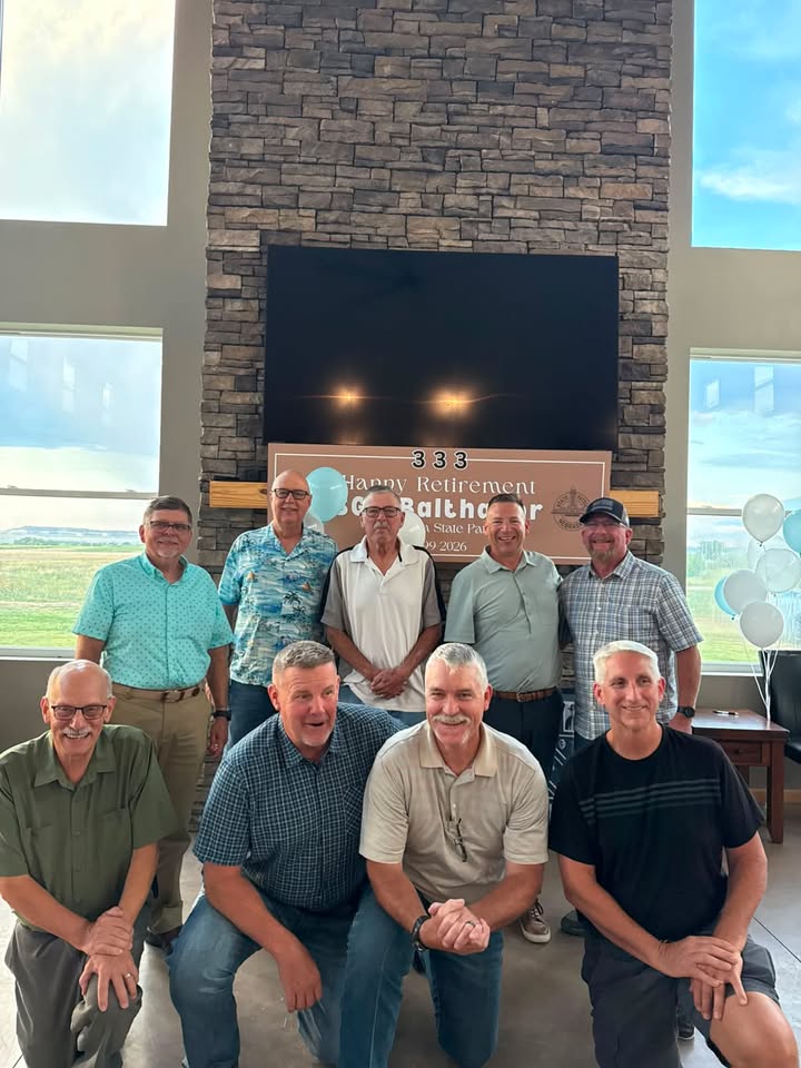 NEStatePatrol's tweet photo. Celebrating a career of service in Troop E! Congratulations to Sgt Jamey Balthazor on his retirement after 27 years with NSP.

Between #333 and his dad Ron (who wore badge #433), a Balthazor has been on patrol since 1978! Thank you both of your service to our great state! https://t.co/VurGNKzdFP