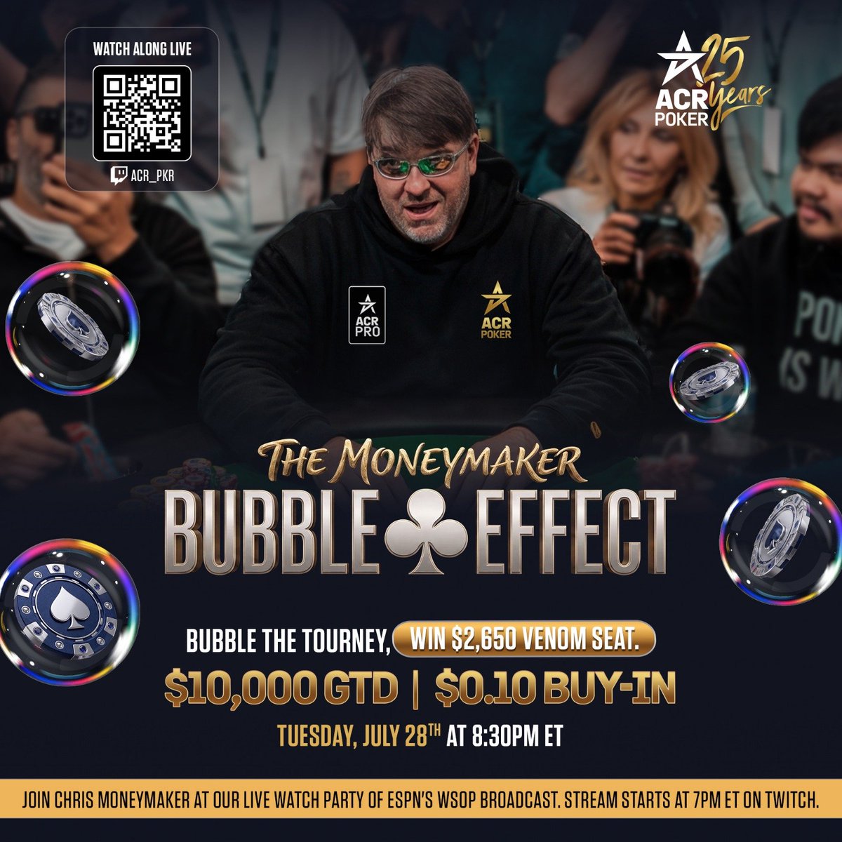 RobKuhn_'s tweet photo. HUGE OVERLAY ALERT

Tomorrow in honor of bubblemaker we are running a TEN CENT tourney

The bubble boy will win a $2,650 ticket and a shot at a million dollar

Go in there and bubble, or win! https://t.co/M19v20D5gt