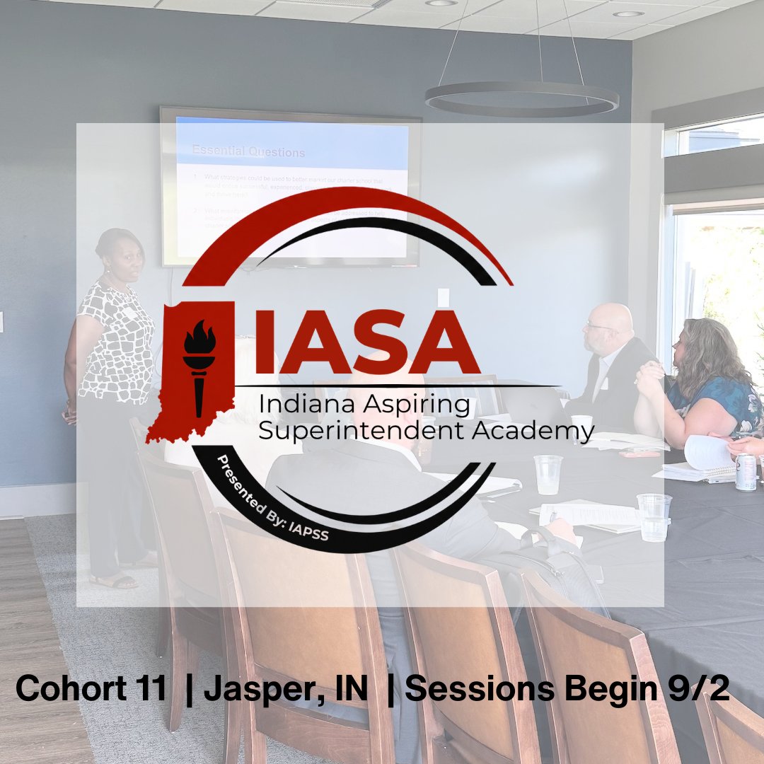 IAPSS_ORG's tweet photo. Ready to take the next step in your leadership journey?

The Indiana Aspiring Superintendents Academy (IASA) prepares future superintendents through practical learning, meaningful mentorship, and connections with experienced district leaders.

Now hosted in Jasper for greater accessibility in Southern Indiana. Cohort begins September 2.

Learn more and register: https://t.co/WdReN6EnZD
#LeadIAPSS