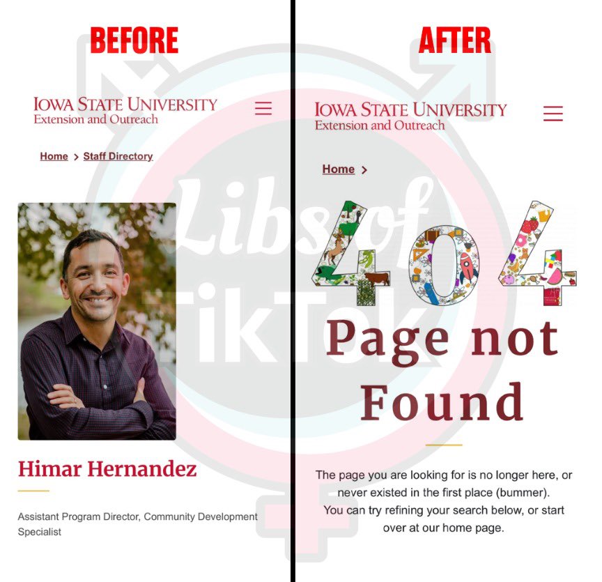 libsoftiktok's tweet photo. Former Democrat Delegate Himar Hernandez, who was just arrested for allegedly attempting to meet a minor for s*x, is also an employee at @IowaStateU @ISUExtension.

They just scrubbed his page

Don’t worry, we have the receipts!

They haven’t confirmed if he’s still employed. https://t.co/YDuVLpbF06