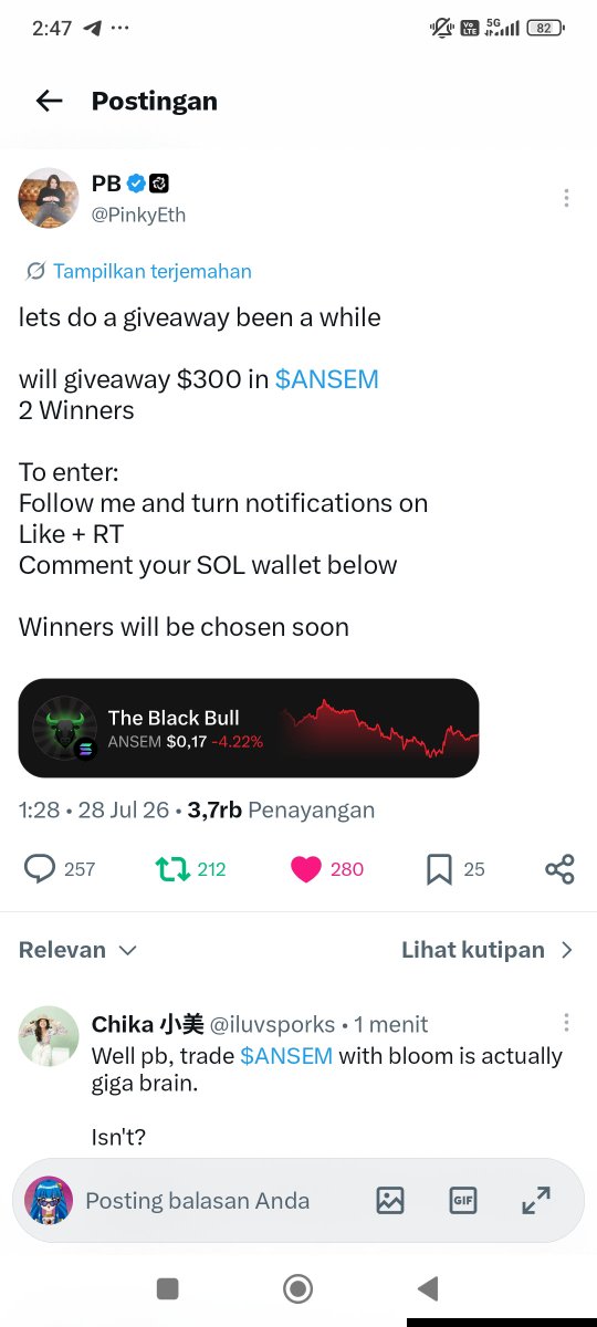 ESkibba's tweet photo. @PinkyEth Notis on pinky with like and retweet. 

Want $ANSEM and will be use for trade on bloom

Bloom much better

5LGjocdDqUpbYph9mreurqMQonHL1ocLxVQHaAzKLsTL https://t.co/UIuATj966X