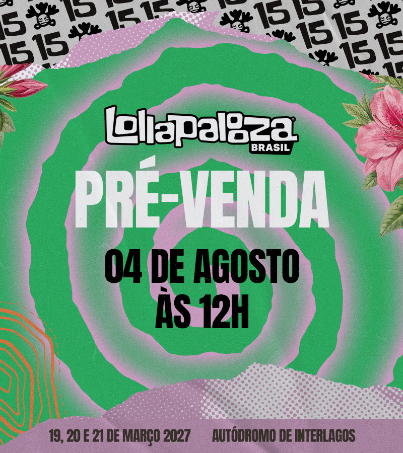 LollapaloozaBr's tweet photo. 15 anos do Lolla no Brasil! Já pode imaginar a festa! ✨
Imaginou? Agora já pode começar a contagem para a Pré-Venda. 
Marque na agenda: 04 de agosto, 12h ⚠️

Garanta seus 3 dias de #LollaBR 2027 em https://t.co/7ne4EOhucD.

Em breve mais informações sobre valores e setores, fique de olho! 👀