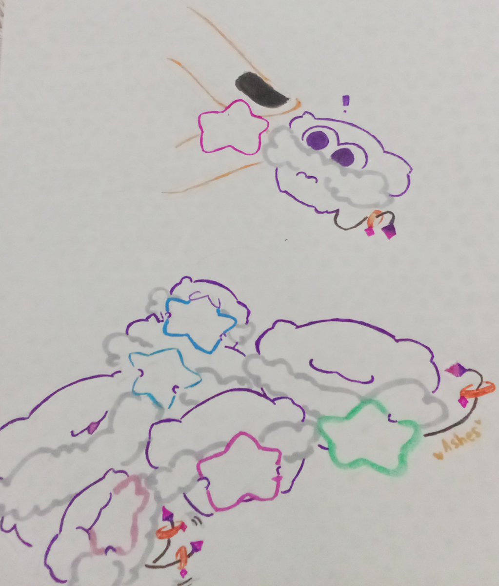 ashsangwoo69's tweet photo. The smol goobs from Spirited Away reminded me of jellies (*ᴗ͈ˬᴗ͈)ꕤ*.ﾟ
(It's the scene where they have the star shaped candy ⭐💜) 

#Netherrizz https://t.co/l12SQE352U