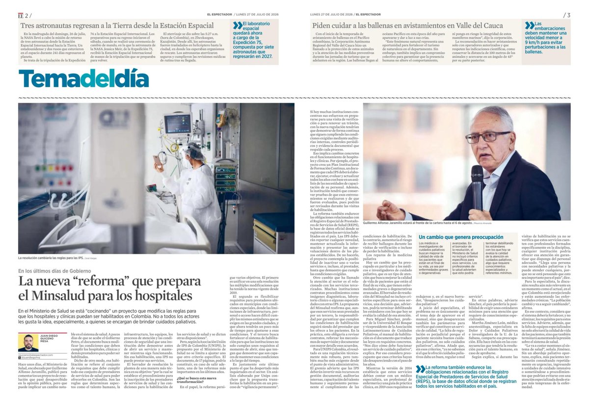 EnfermeriaUEB's tweet photo. La discusión sobre la nueva reforma para la habilitación de hospitales ya comenzó🔍
En entrevista con @elespectador, nuestro decano, @MASanchezCard, analiza los cambios propuestos por el Ministerio de Salud y sus implicaciones para los cuidados paliativos📰
#CuidadosPaliativos https://t.co/8k2smwojFn