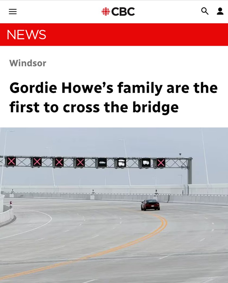 MarkJCarney's tweet photo. The Gordie Howe International Bridge will support the $300 billion worth of trade that moves between Ontario and Michigan every year.

Named after a great Canadian, this bridge is a culmination of more than two decades of collaboration and a generational investment in our economic future.

Today, it’s officially open.