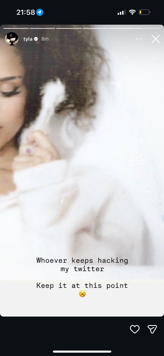 Beyspeakdaily's tweet photo. Tyla’s response to her twitter being hacked. She’s soo funny https://t.co/T6Sgf7dHiC