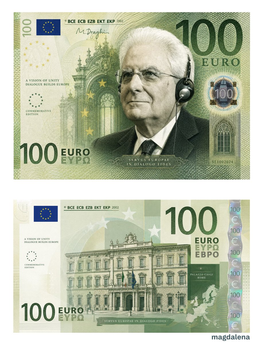 mpignatiello's tweet photo. E questa mica potevamo non farla?
#banconote #bce #Mattarella https://t.co/jaA1LEAY6O