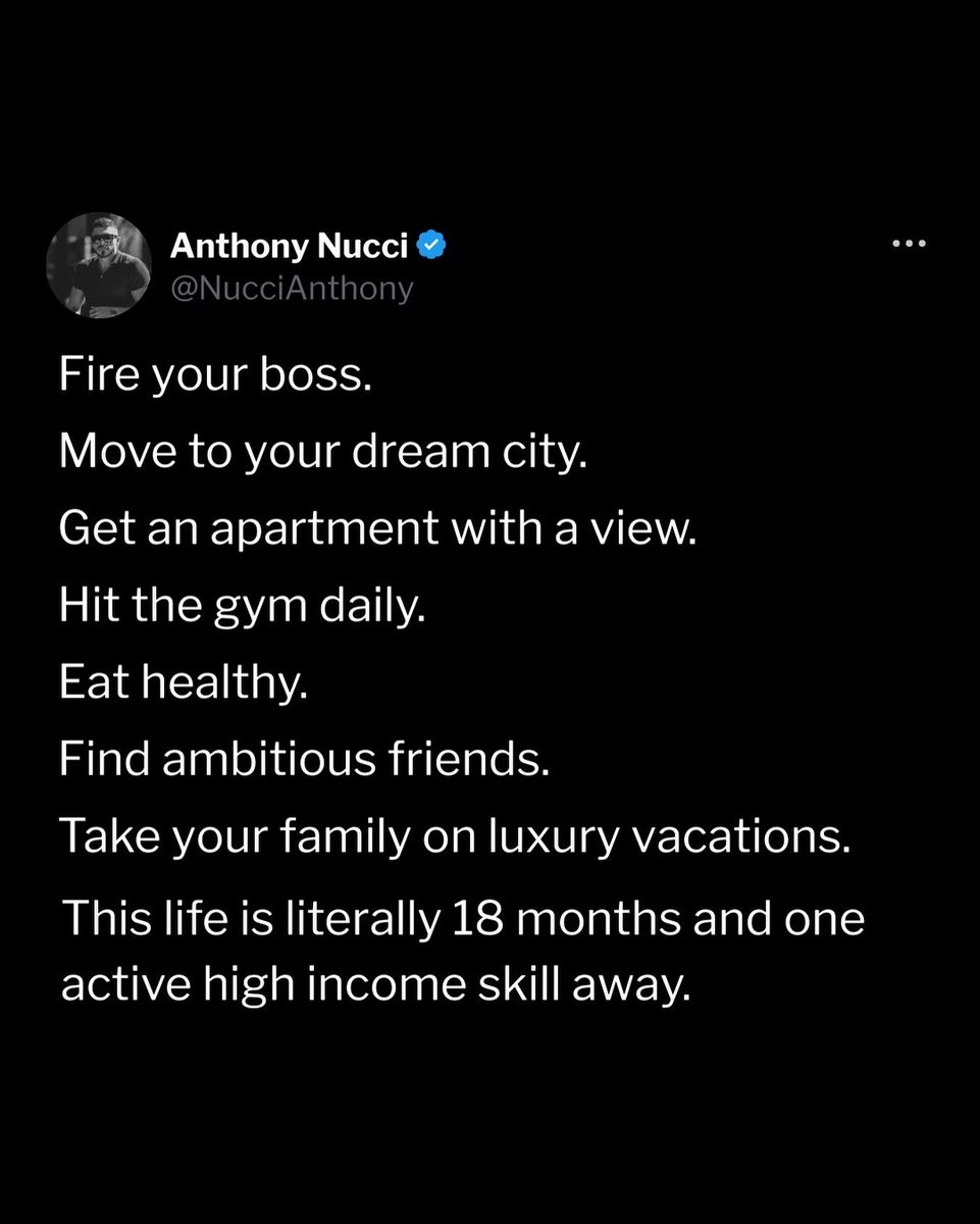 NucciAnthony's tweet photo. I used to think this kind of life was only possible if you had a huge following, started some flashy startup, or got lucky investing.

Turns out, all I needed was a triple dialer, a CRM, some scripts and the willingness to pick up the phone.

Cold calling has changed everything for me.

No showing my face. No dancing on TikTok. Just some scripts while practicing one skill.

Want to watch me use my favorite cold calling script? Comment “SCRIPT” I’ll send you the free training 🤝

#NucciTraining #ColdCalling #SalesTraining #RealEstateAgents #AgentSuccess #HighIncomeSkills #Prospecting #RealEstateCoaching #ObjectionHandling #CloserMindset #SalesCoaching