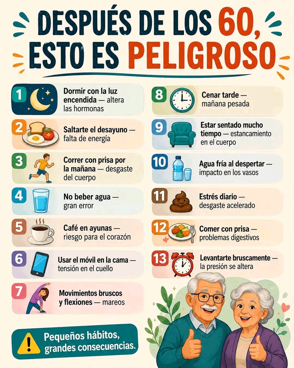 Ji_Predicciones's tweet photo. #Salud Hábitos peligrosos después de los 60 años de edad. https://t.co/N57LrmxGvb