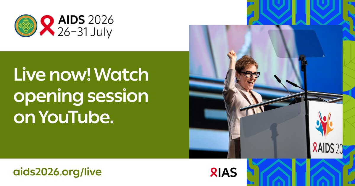 AIDS_conference's tweet photo. Bem-vindo ao Brasil! 🇧🇷 

The #AIDS2026 opening session is now live, with @iasociety President and AIDS 2026 International Co-Chair @BGrinsztejn 🇧🇷 welcoming delegates in Rio and virtually. #RethinkRebuildRise 

🍿 Watch live on YouTube: https://t.co/vQlou44UPb https://t.co/5NtQBSAhTX