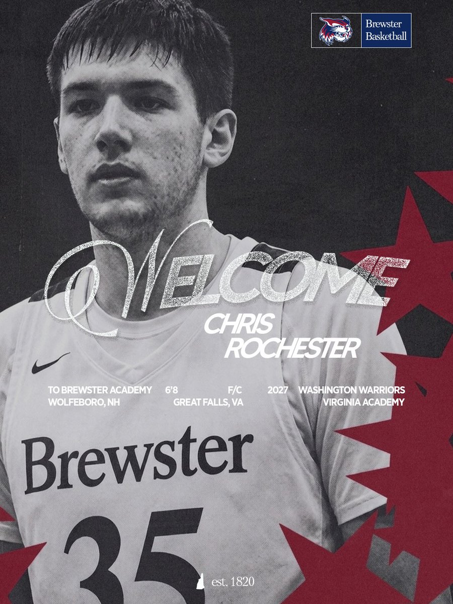BrewsterHoops's tweet photo. Brewster Academy Basketball is proud to introduce Chris Rochester!
@chrisrochester4 

⭐️ High-Academic Student-Athlete
📈 Stock Riser, High-IQ, Elite Shooter
🎓 Postgrad Class of 2027

Welcome to the Bobcat Family, Chris!

#BrewsterFamily #BuiltOnTheLake #BobcatNation https://t.co/295kMU2OWf
