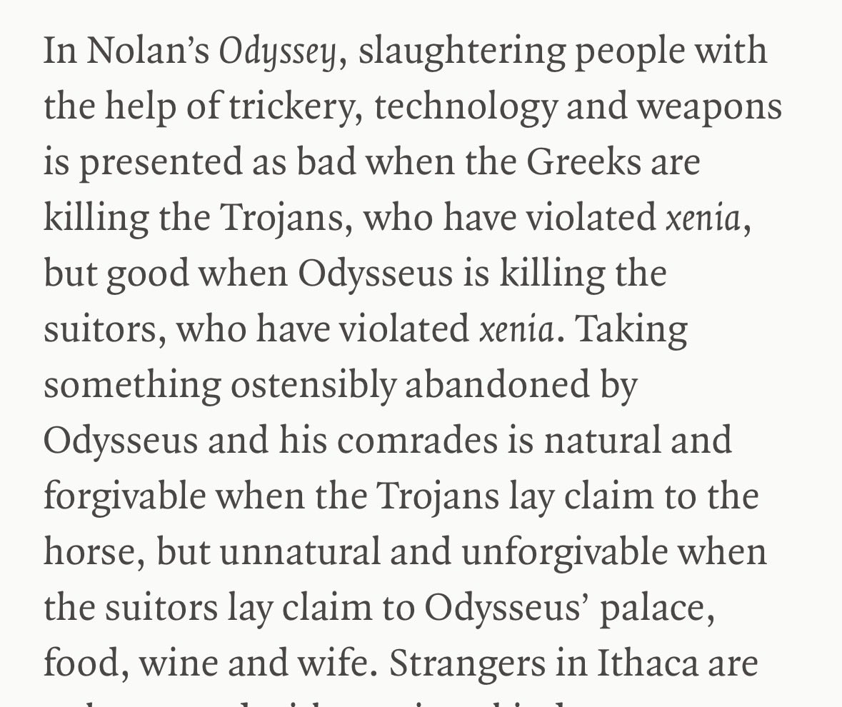 FCardamenis's tweet photo. I think some of what Emily Wilson says is a bit off the but this is the central contradiction of the film and Nolan’s inability to finesse it is arguably a fatal flaw. She expounds wisely on this failure. https://t.co/ENZpZKtyjg https://t.co/DfOlhCDSDq