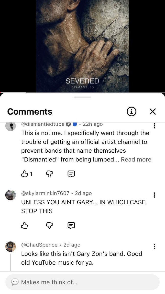 dismantled's tweet photo. @TeamYouTube Went through the trouble of starting an Official Artist Channel so YouTube wouldn’t lump bands with the same name on my channel and this is exactly what happened again. Another band is showing up under my releases and fans are thinking I have a new release. Fix this! https://t.co/59mBGVyqgW