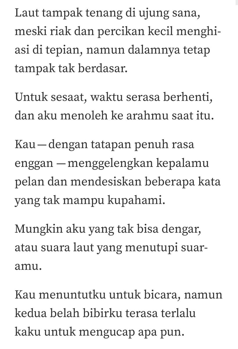 hseyeonie's tweet photo. Kau yang kudorong, tapi aku yang mati.
#lyricalprose #prosa https://t.co/hPVIBOWCxi