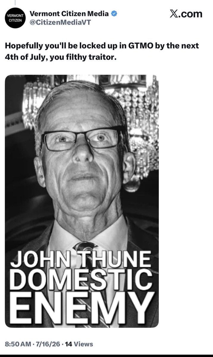 ImperatorText's tweet photo. @RepLuna @SenateGOP TRAITOR @LeaderJohnThune RESIGN! #vacate https://t.co/nempnBkoeR