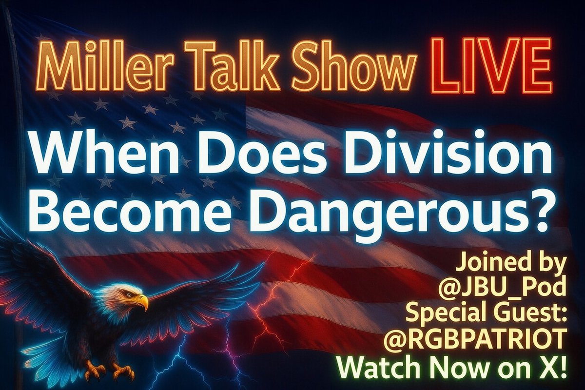 MillerTalk_Pod's tweet photo. My newest episode with @RGBPatriot as a guest and @JBU_Show is live. Once again great to have @RGBPatriot on the podcast its always a great time. We had a tough discussion but a good one. Check it out guys: https://t.co/135X3MeeQc https://t.co/7YE9ile6vi