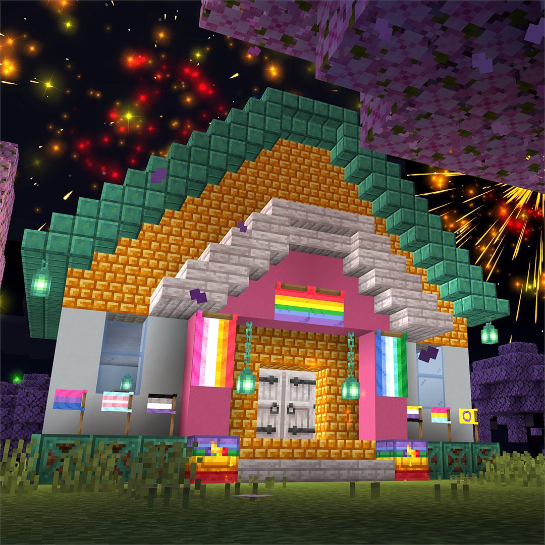 comunidademc's tweet photo. VENCEMOS! Em celebração ao festival do Orgulho de Estocolmo, o Minecraft lançou o addon Hive of Harmony DE GRAÇA no Marketplace!

O addon adiciona diferentes abelhas coloridas com as bandeiras LGBTQIA+

Baixe com o link:
https://t.co/FKJd3Kgoqq https://t.co/eYS2mptolh