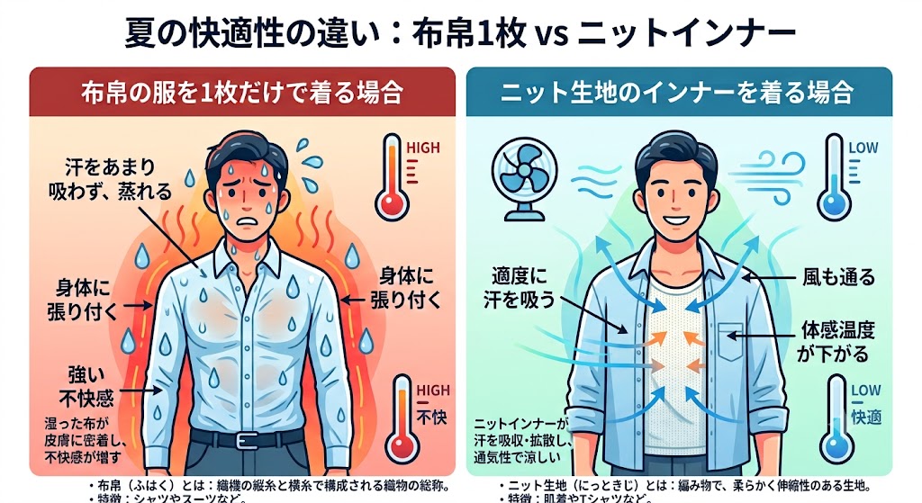 Aspe_Marriage's tweet photo. んでワイシャツって基本は布帛なんだけど、素肌に高密度の布帛をぴっちり着てると、ニットのインナーあるよりも体感温度は上がると思うよ。 https://t.co/JJo11k3t5h