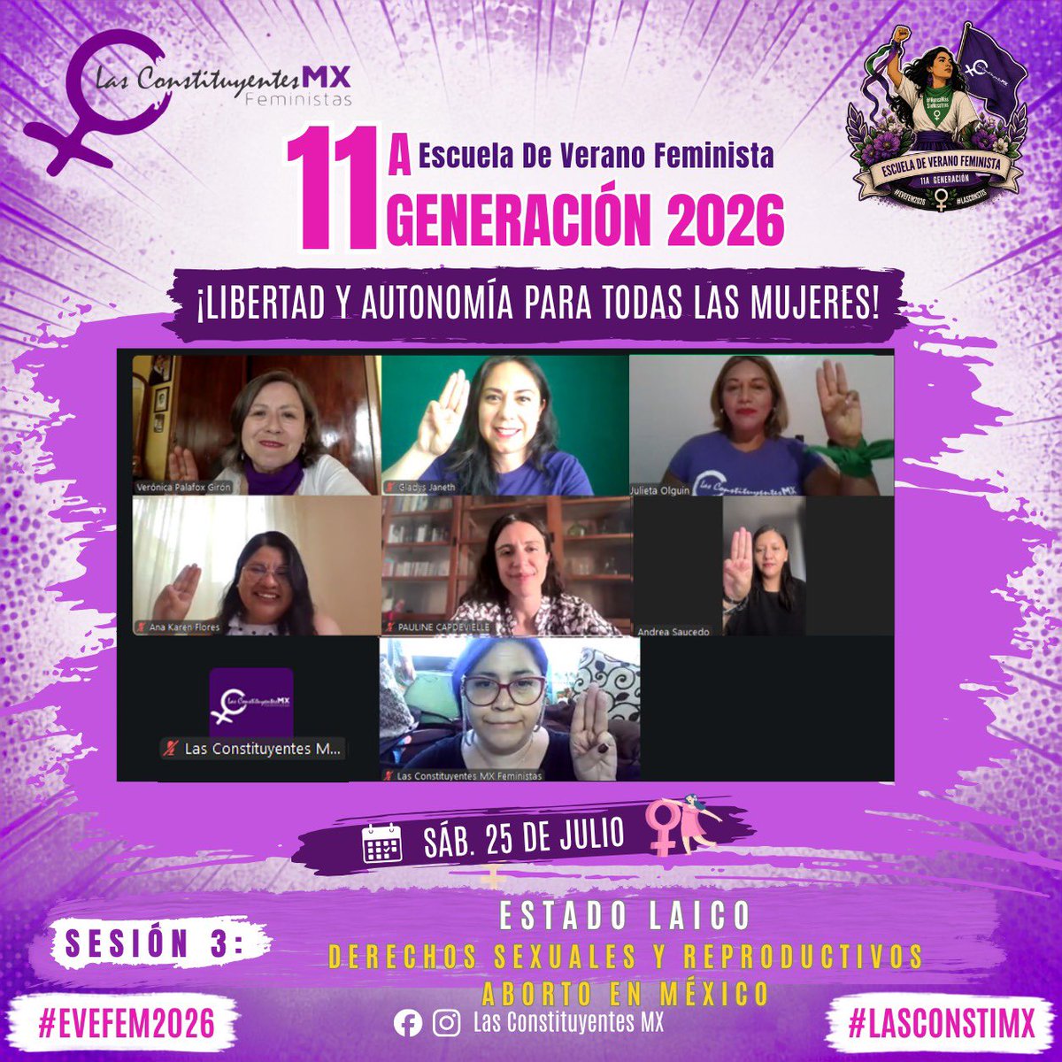 LasConstiMX's tweet photo. ¡La jornada del sábado en la #Evefem2026 fabulosa!
Las alumnas tuvieron la oportunidad de aprender sobre estado laico, su importancia, las legislaciones actuales sobre aborto y sobre los derechos sexuales y derechos reproductivos 
💚💚💚
Los encontramos en la siguiente clase https://t.co/QMl9zW1F5A