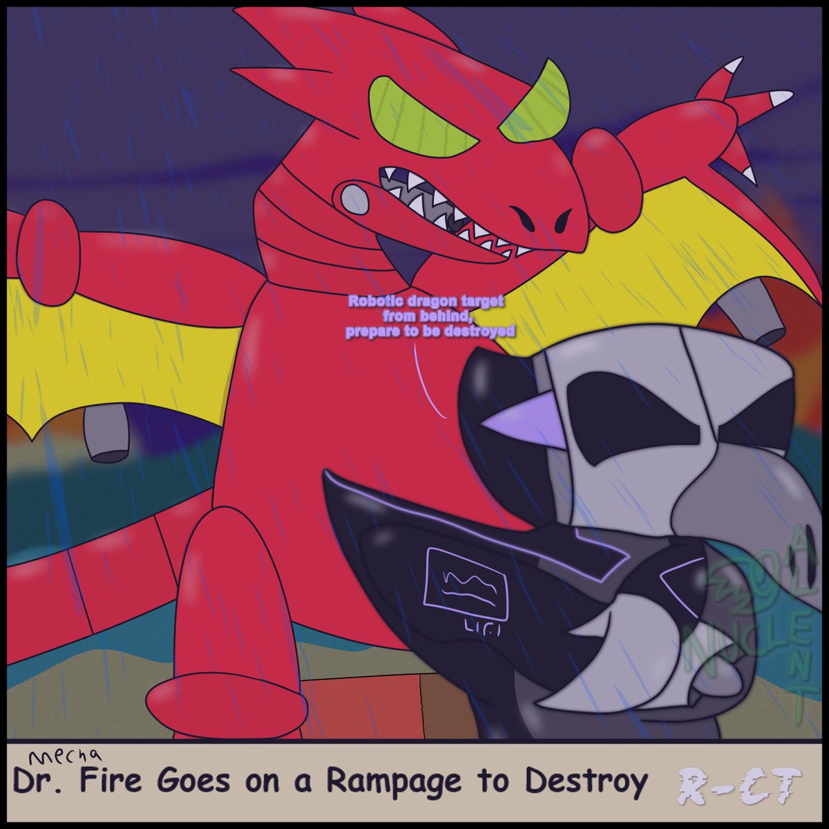 FlowEndOne's tweet photo. (AF '26) > This Won't Be UR-CT DR. _

Avian Follower by @NekoGonzaStudio , Mecha-Dr. Fire by @OrcaWhatever  

(Description on AF)

Tags: #Art #DigitalArt #Drawing #Robot #Dinosaur #Avian #ArtFight #ArtFight2026 #NotMyOC https://t.co/ZfsKPc5IUt