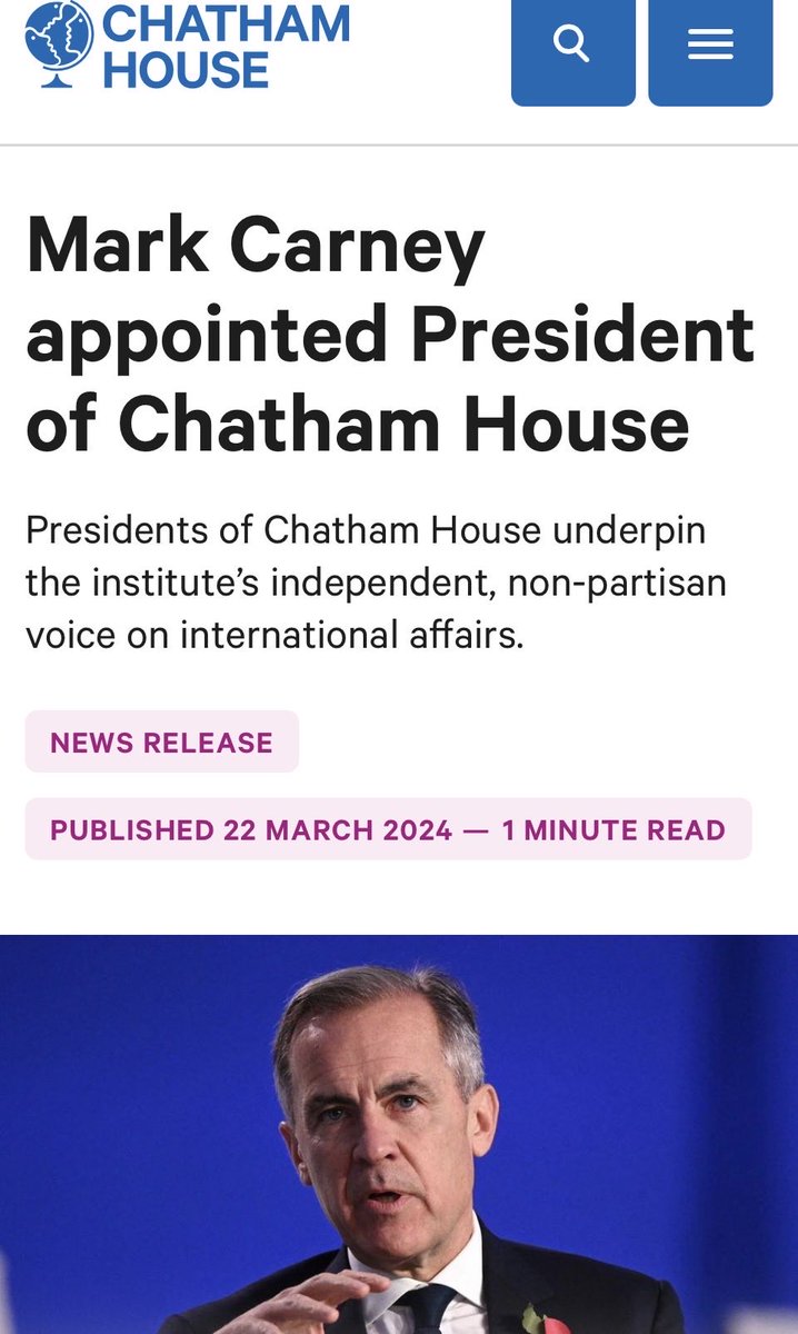 Kjmid2's tweet photo. @gtowers13 @toronto_morning The criteria to become the president of Chatham House, which Carney became just prior to and during, being appointed PM of Canada, IS the Chatham House Rule… secrecy. Look it up. What’s the Chatham House Rule? https://t.co/oNxsW8oFts
