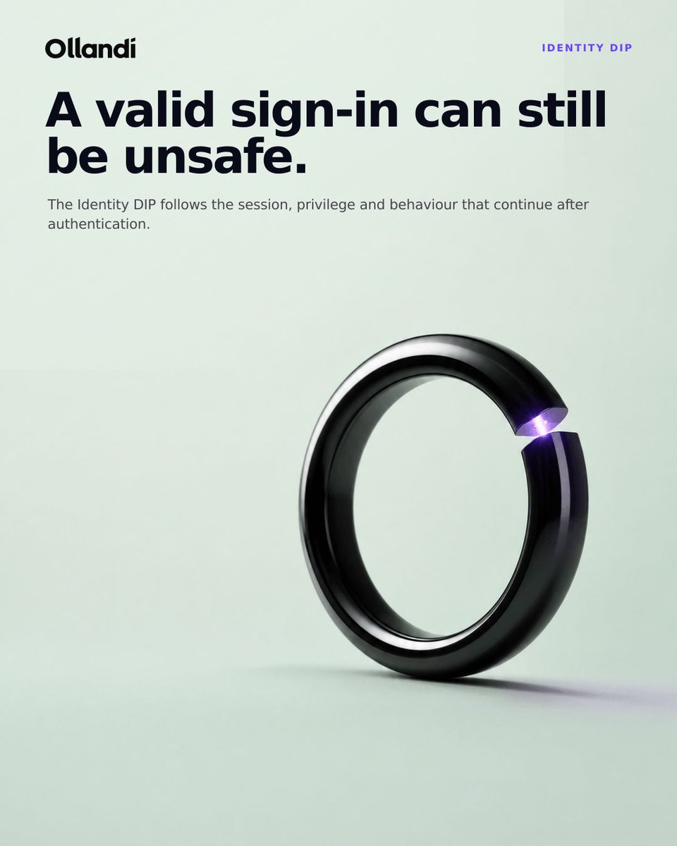 OllandiAI's tweet photo. Authentication answers whether a credential passed, not whether the activity is safe.

Where does your identity context stop today?

https://t.co/IRPClDak85

#Ollandi #IdentitySecurity #ITDR https://t.co/NTrDOEXHir