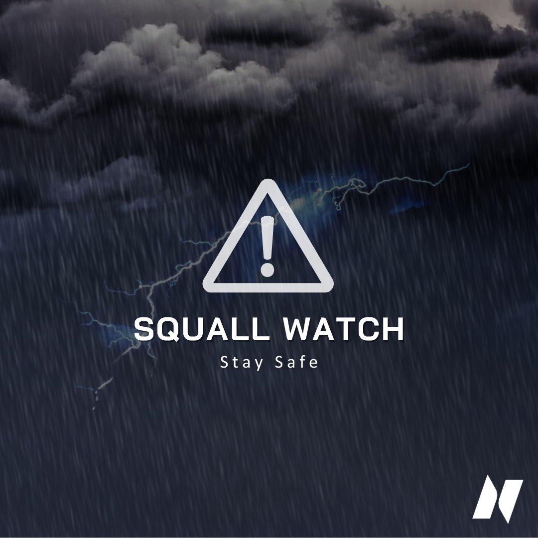 NTPowerNews's tweet photo. ⚠️ Squall Watch for Midland &amp; Tay. Newmarket can expect rain and the risk of thunderstorms. 

If outages occur, stay 10 meters away from downed lines and report at https://t.co/r607RxSJsa. Have a flashlight and kit ready. Stay Safe.

#squallwatch #staysafe #ntpower https://t.co/Yc0rrs4MoV