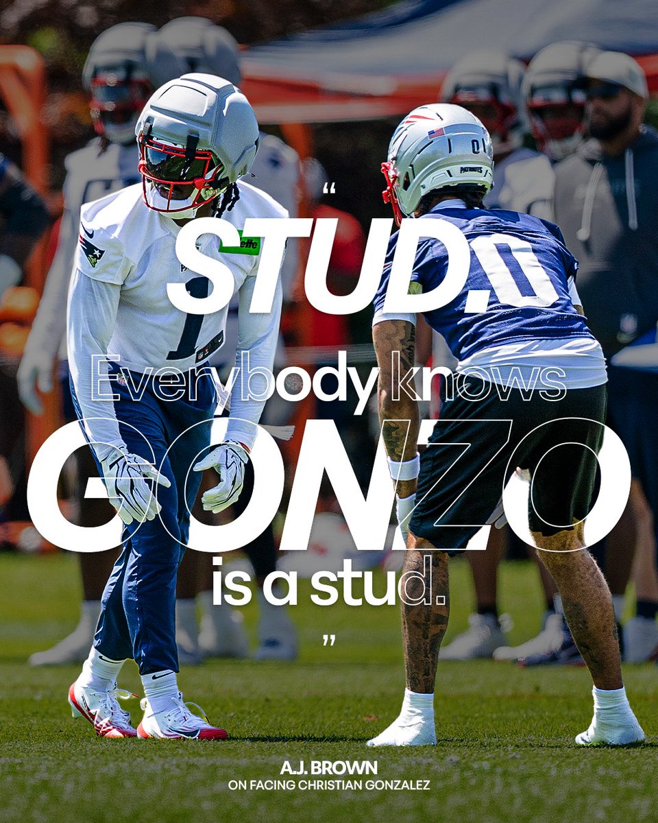 Patriots's tweet photo. A.J. on battling with @chrisgonzo28 💯 https://t.co/79E9Qi2Zka