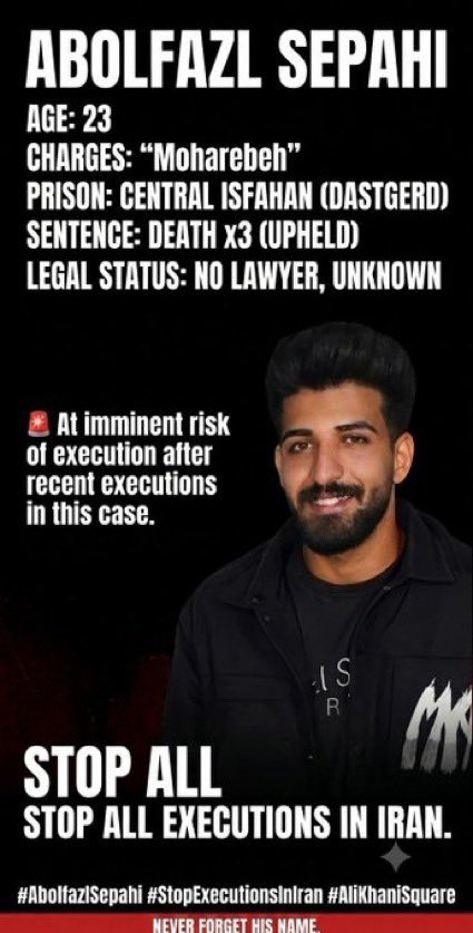 bbh_chocolate's tweet photo. This is urgent!!!🆘

Hear the voices of those living under its repression. The world cannot afford to ignore their calls for help.

IRGC is the most dangerous thing in the world!!
Help Iranian people!!!
Help our sons and daughters!!
#StopExecutionsInIran https://t.co/pIihs7RVph