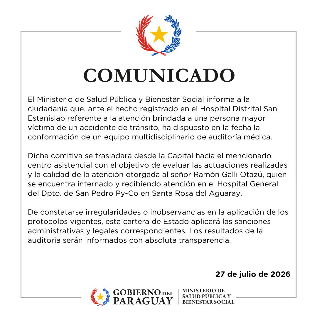msaludpy's tweet photo. ℹ️ | COMUNICADO https://t.co/I9PJnAVhX4