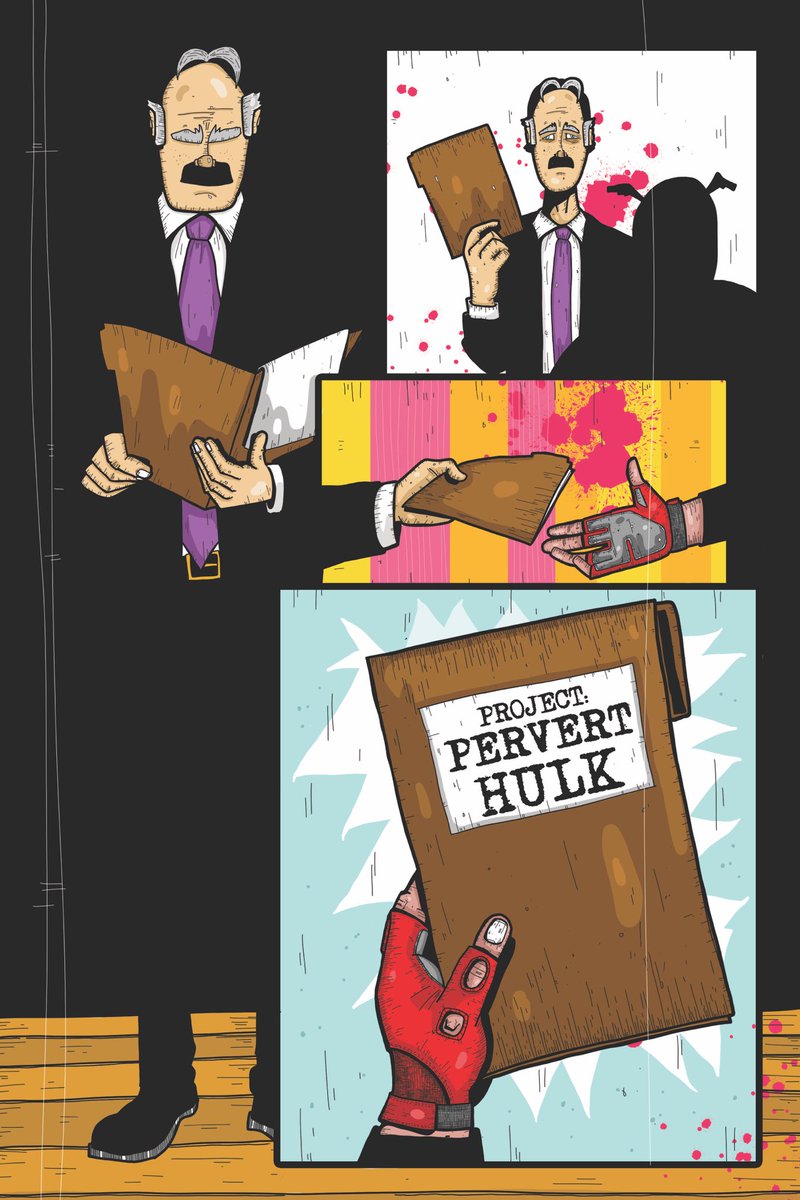 AdrieanKoleric's tweet photo. WIP from my next bootleg, PERVERT HILK. I’ll have this ready for @EdmontonExpo this September. https://t.co/aA7Cax91vH
