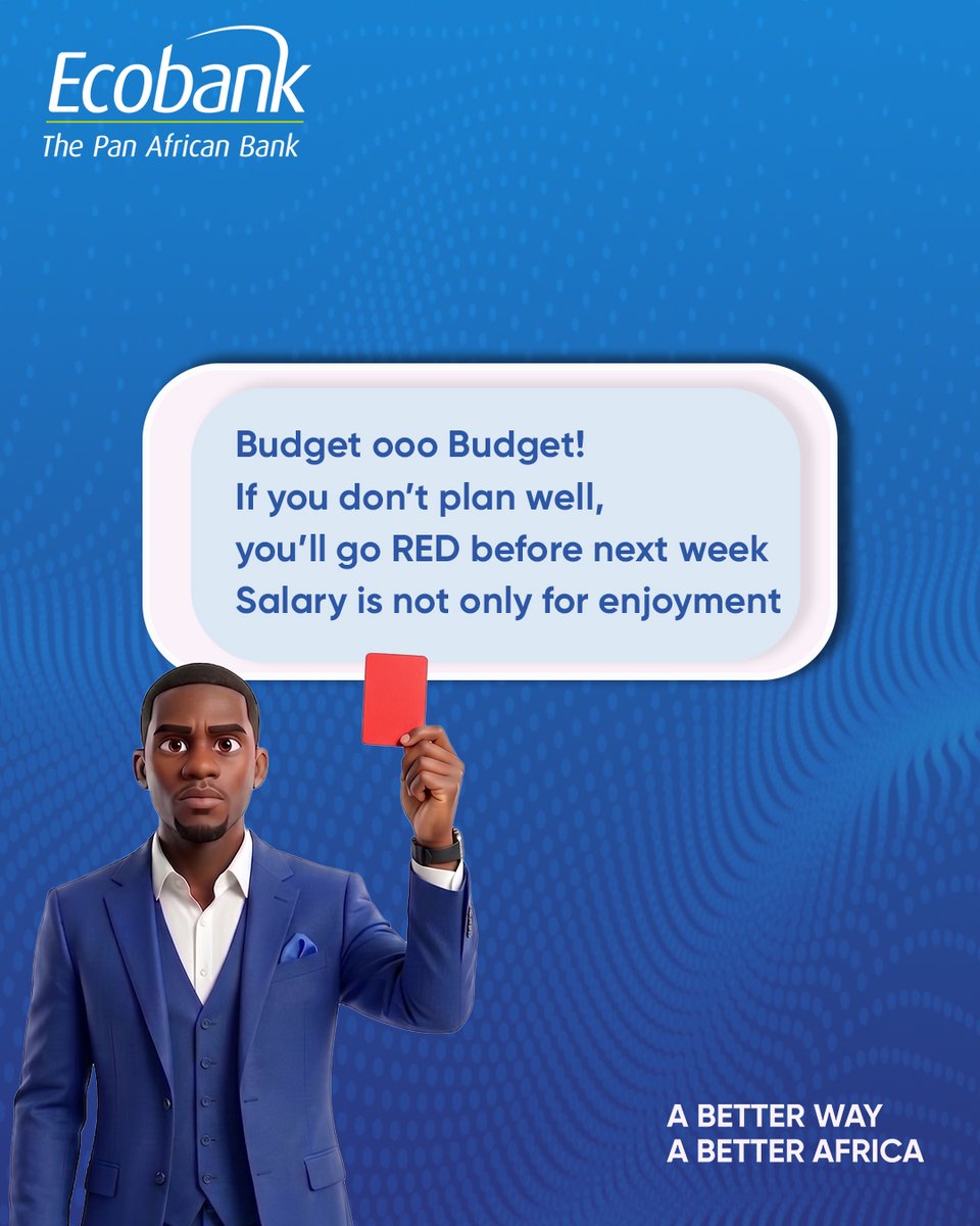 EcobankGhanaPLC's tweet photo. B is for Budget ​

...because salary week should not become suffering week.
Learn how to budget from the expert.

Class is in session. Follow along the ABC’S of money

#ABCsOfMoney #EcobankGhana #PlayYourMoneyRight #BankerAce https://t.co/K4U92OMr1Z