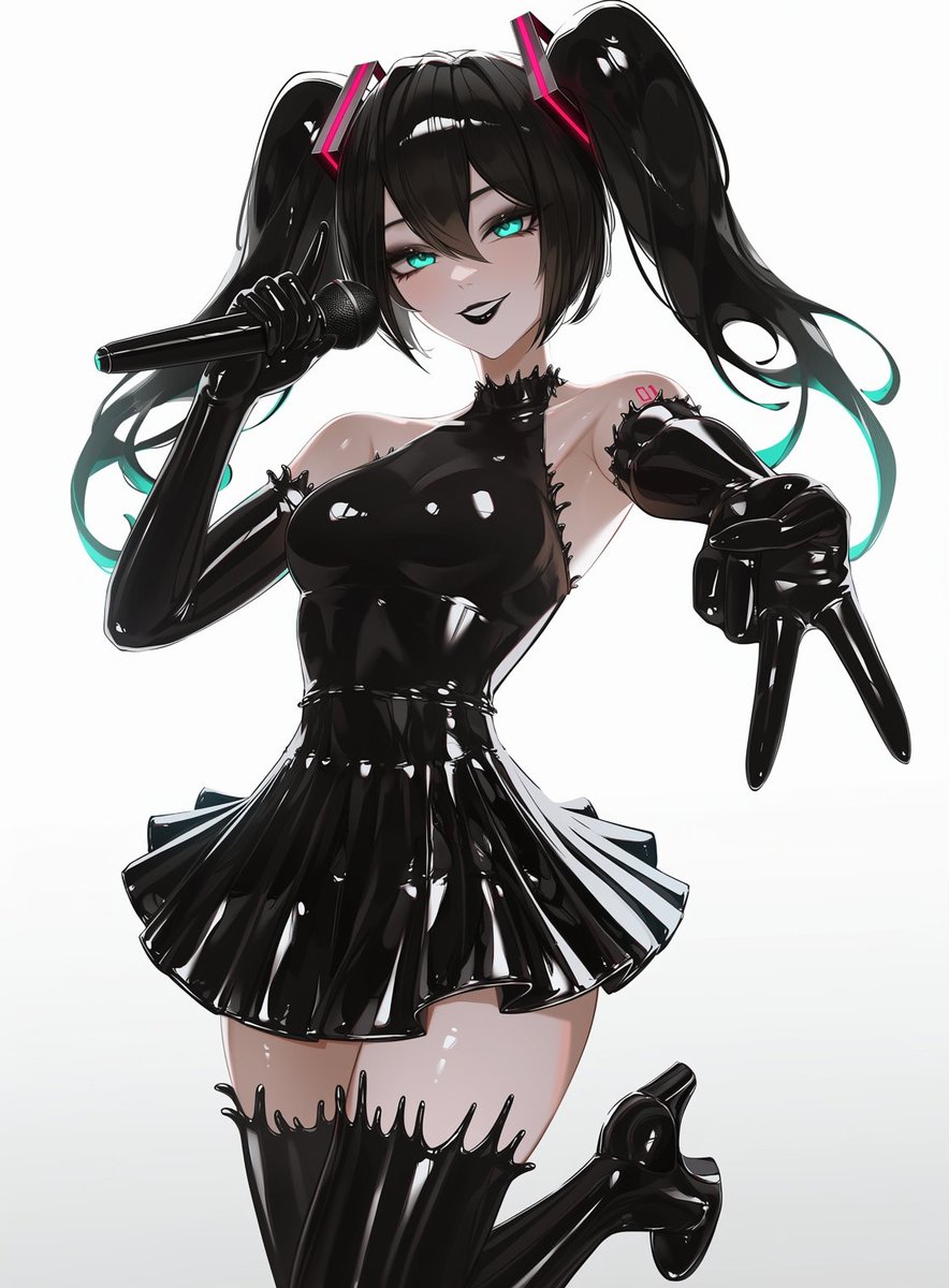 ereonix's tweet photo. Latex Miku https://t.co/wrpEFZIAJv