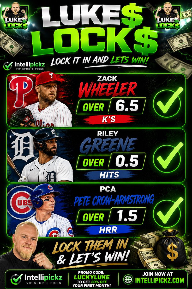 LukeKarlson1's tweet photo. PLAYS FOR MONDAY 7/27/26

Found using INTELLIPICKZ 

🔒 LOCK THEM IN AND LETS WIN💰

@IntelliPickz https://t.co/k5iCBmGgUb