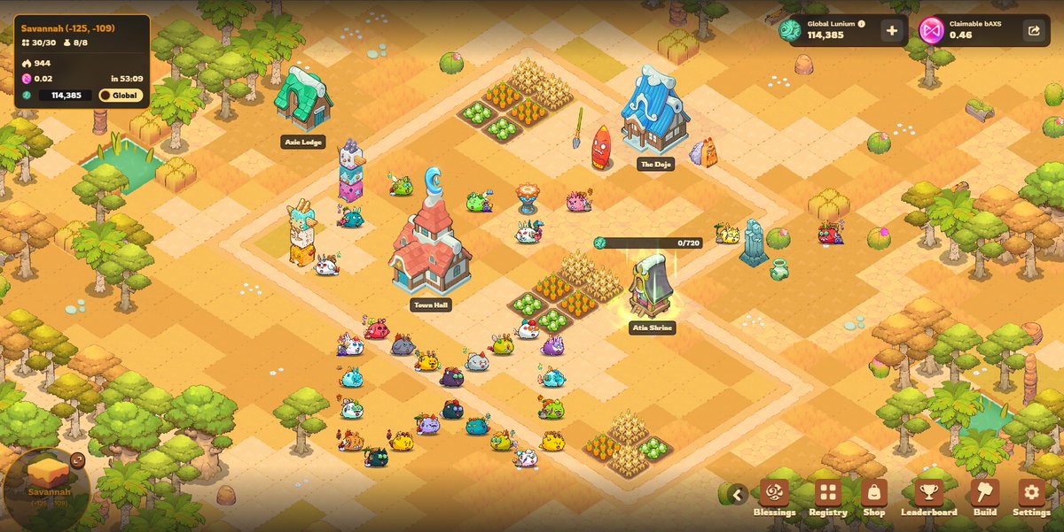 Oswaldoja's tweet photo. My Axies are loving their new Terrarium setup! 🪘🗿 They gathered together to form the official $AXS logo! Land items aren’t just for decoration they bring real utility and help strengthen the entire Axie Infinity ecosystem🚀 @AxieInfinity @Jihoz_Axie #AxieTerrariums https://t.co/xXvcdRbu4e