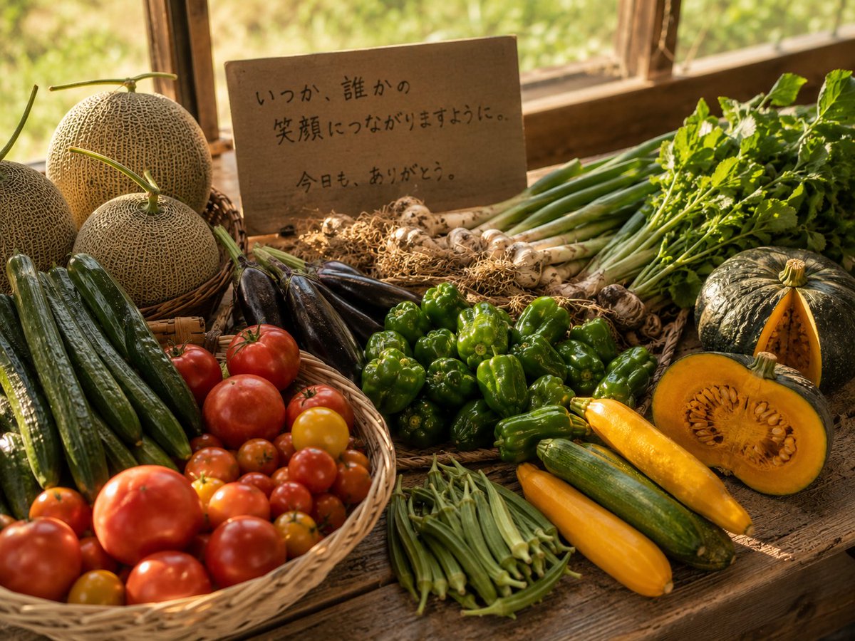 pargeitsuwa's tweet photo. 収穫した野菜のコンテナを眺めながら、考えています。
これを、誰に食べてもらうか。
今はスタッフや家族へ。いつか、子どもたちの食卓へ。
届けたい顔がある仕事は、強いです。 https://t.co/i7JbY1B1Rl