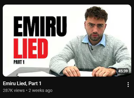 LiamBBro's tweet photo. I do have to say the fact that Asmongold won't react to Mizkif's video about Emiru is insane to me especially considering he's usually very outspoken against false or disproven allegations made against people.

I'll admit that when Emiru first told her story on stream what she later described as her "emotional truth" I believed her, and I imagine a lot of other people did too. However, with everything that's come out since then especially Mizkif's recent video addressing the claims point by point I don't think her version of events holds up very well anymore showing lies and cracks within the story told.

The biggest issue for me is that she later referred to it as her "emotional truth" which suggests she was describing how she felt rather than presenting a factually accurate account of what actually happened. Those are two very different things and it's important to distinguish between emotional perception and objective fact.