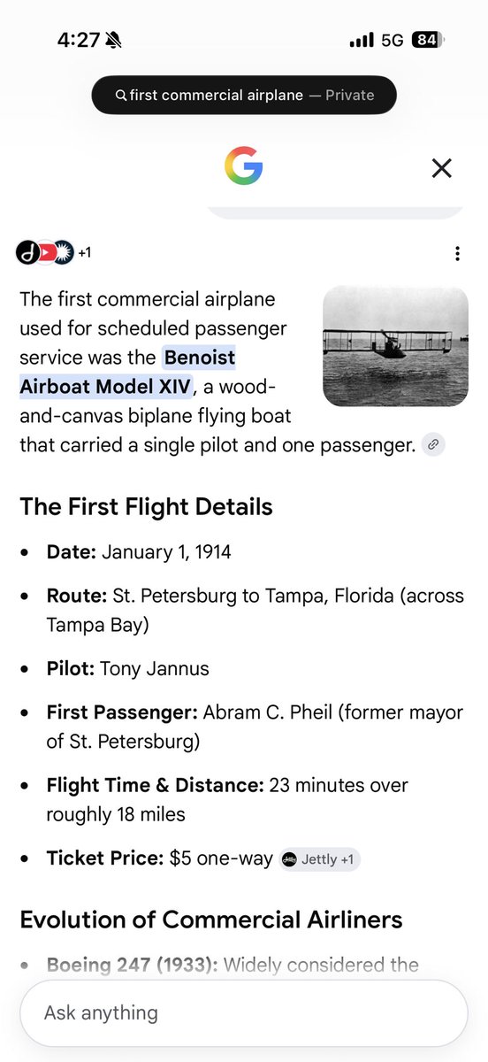 Silver54gtslow's tweet photo. @EdKrassen So where you are right. You’re also wrong. White screenshot is the first commercial flight, the dark mode is the first private airplane. 😂🤣 https://t.co/AuY2ehBO8a