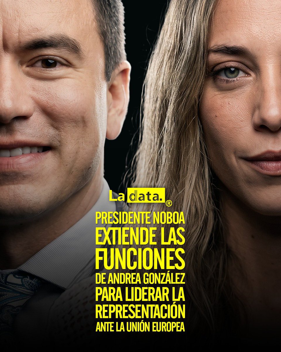 ladataec's tweet photo. #Tendencia Presidente Noboa extiende las funciones de Andrea González para liderar la representación ante la Unión Europea

En una decisión orientada a consolidar la política exterior ecuatoriana, el presidente Daniel Noboa extendió la funciones de Andrea González Nader actual embajadora de Ecuador en Bélgica, y ahora representante ante la Unión Europea, la Comunidad Europea de la Energía Atómica y el Gran Ducado de Luxemburgo. 

Con esta medida, que centraliza en una sola misión diplomática las relaciones con estratégicas instancias europeas previamente gestionadas bajo distintos jefes de misión, el Gobierno busca fortalecer los lazos de cooperación y fortalecer la presencia internacional del país en el continente europeo.

@ladataec 👈

#ladata #TendenciaPolítica #DanielNoboa #AndreaGonzález