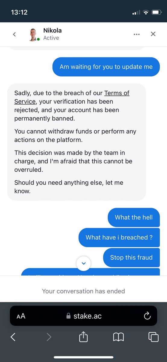 KChauden's tweet photo. @Stake @StakeUsa has withheld $ 1216 USDT of my deposits and my winnings for the last 1 month or so with no clear reason.

Here's my proof :

I request @StakeEddie and other affliate partners to help me.

#StakeUS #Stakeusa #Stake #Kick #Sweepstakes #Cryptocasino #FraudAlert https://t.co/2SU3ycAB6T