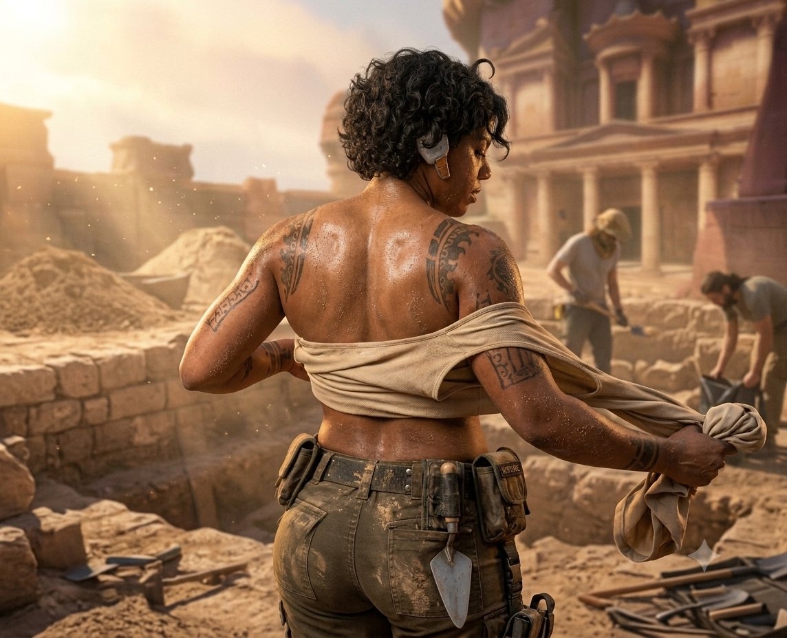 Its_Sokolover's tweet photo. — El arqueólogo acaba de finalizar una excavación en Petra, está horriblemente cansado, sudado y lleno de tierra, necesita un baño urgente. ¿Gustas acompañarlo?
 
឵឵      ឵឵   “Uff… sabe a… tierra, debo limpiarme…”

 ♥️ + 🔄 = Darse una ducha con él. https://t.co/OyKDE0z0k2