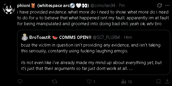 SCT_PLGRM's tweet photo. SCREENSHOTS MAYBE??? MAYBE INSTEAD OF FUCKING RAMBLING, YOU COULD PROVIDE SCREENSHOTS, OR DM'S OR LITERALLY ANYTHING????

IM ACTUALLY TALKING TO 2 BRICK WALLS RIGHT NOW HOLY FUCK https://t.co/H2z3QsZWyS