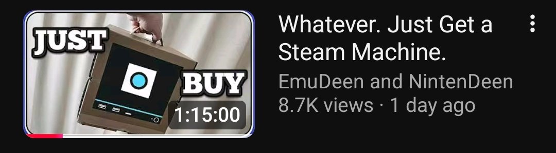 KirbyEnder's tweet photo. @NintenDeenYT just when I thought you couldn't be more pathetic you just prove you can always be, the steam machine that cost over 1000$ that pales in comparison to the current gen consoles (which he compares them in his vid) and gaming PC which can also reach for around the 1500$ range yet you bought the console while giving flack for nintendo to sell stuff in half the price acting like they putted unfair prices on everything. "And for anyone saying why you calling him out" guess what he literally said in the exact same channel in two videos the steam machine isn't for us and is a scam yet he decided to buy it yet acting like getting a switch 2 is a crime I am just exposing the sheer hypocritsy deen brought on himself. And for proof