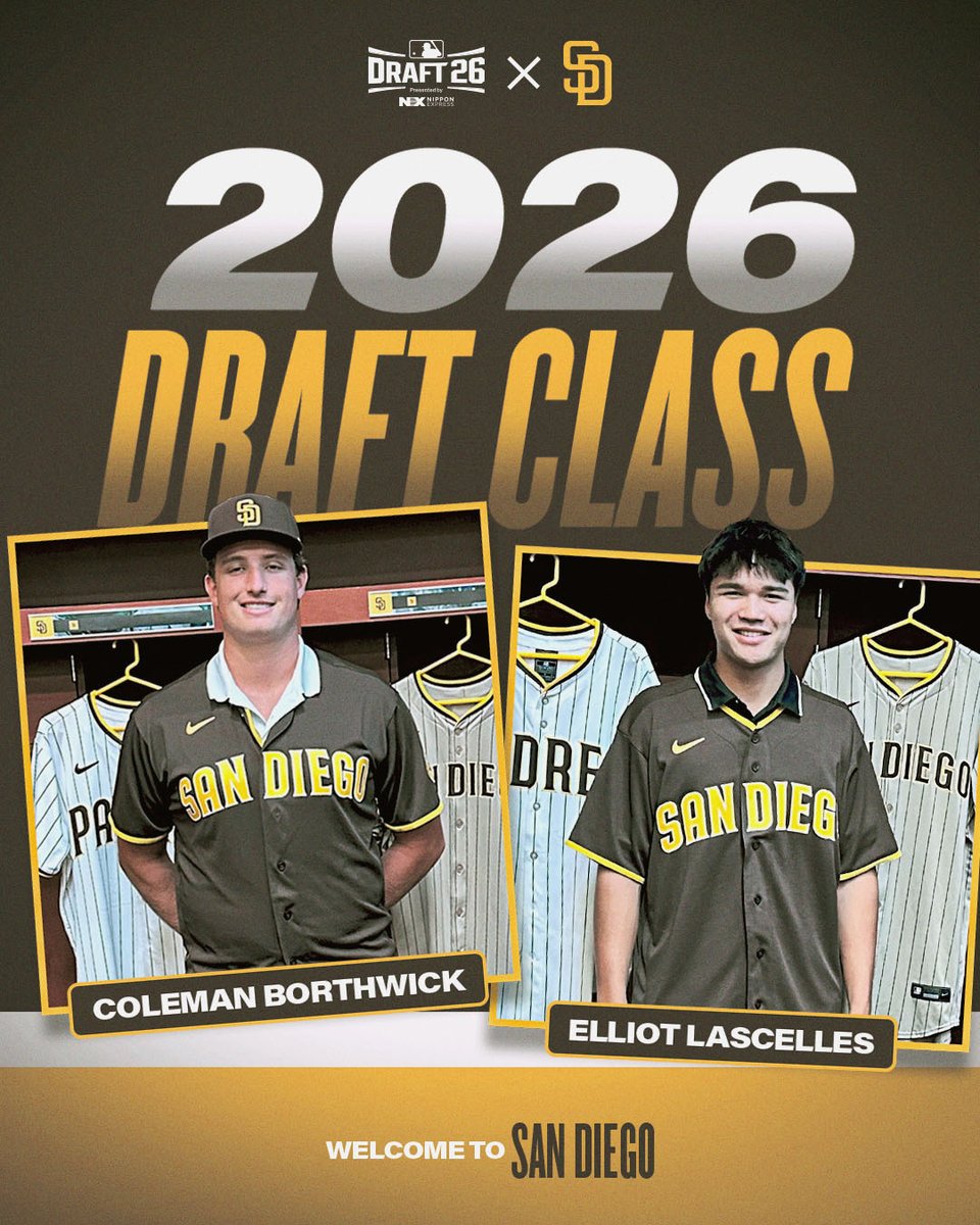 Padres's tweet photo. We have agreed to terms with 20 players from the 2026 MLB First-Year Player Draft class, as well as nine non-drafted free agents.

🔗: https://t.co/Oce5CIa6xd https://t.co/OTgY6omTkV