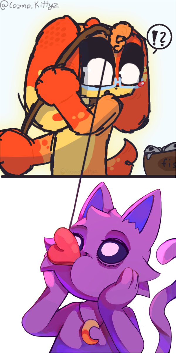Cozmokittyz's tweet photo. Art collab with @flappysockss 👀👀 I did the dog and they did the cat👀👀👀 https://t.co/I0tmaSAKS9