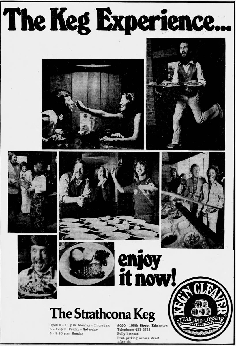 oldcanadaseries's tweet photo. A 1974 "Keg'N Cleaver" ad from Edmonton https://t.co/l8Pgj8JEiv