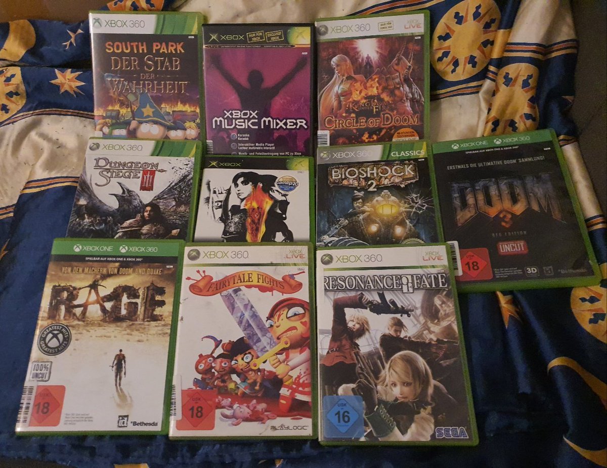 TrueDarkness35's tweet photo. The games I ordered have arrived @GameFly 👀

More money is being invested in Xbox than in PlayStation 🤔

#XBox 
#XBox360 
#XBoxOne 
#PlayStation2 
#PlayStation3 
#PlayStation4 https://t.co/L1cWi3ocJr
