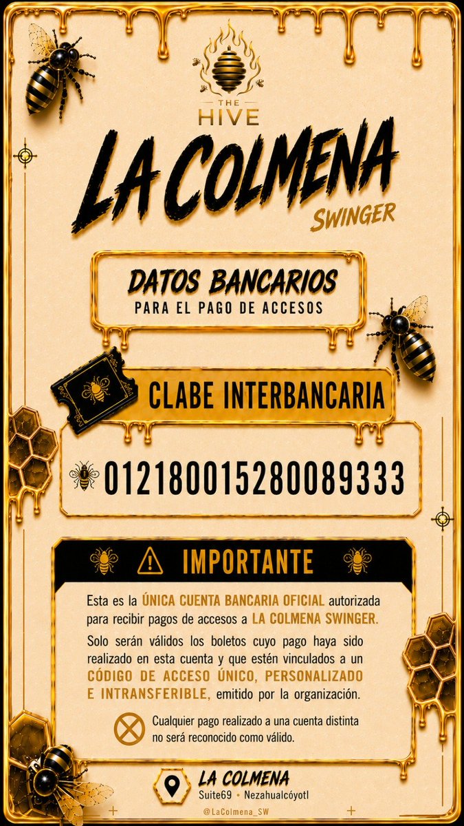 LaColmena_SW's tweet photo. 🐝🚨 EVITA FRAUDES 🚨🐝

Reserva tu acceso solo por nuestro WhatsApp oficial:
📲 https://t.co/zsMEloYDnO

🚫 No hagas pagos a otras cuentas.

#LaColmenaSwinger #TheHive https://t.co/YyY0FWqZlc