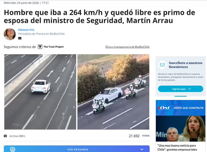 stradicat's tweet photo. @T13 Se va a pronunciar también @FiscaliadeChile sobre el primo de la esposa de @martinarrau? 

Aprovechen el impulso, 2x1 https://t.co/rvm6rjt5OT