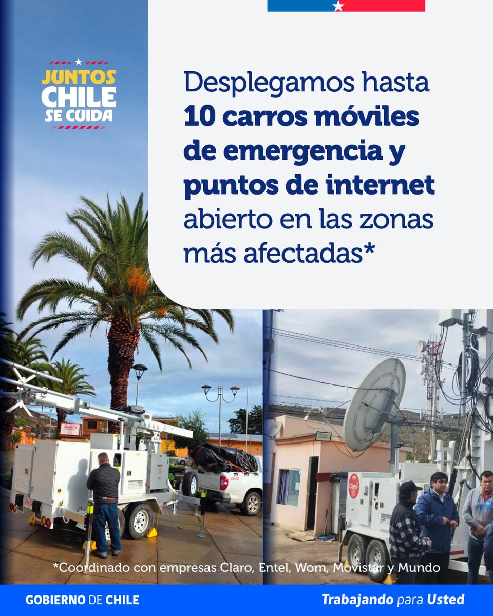 subtel_chile's tweet photo. @Senapred - Más del 96% de la red nacional se encuentra operativa.
- Hemos recuperado más del 55% de la conectividad afectada.
- En la Región de Coquimbo, la afectación es de un 23%. https://t.co/PiY9Q3Y6Ld